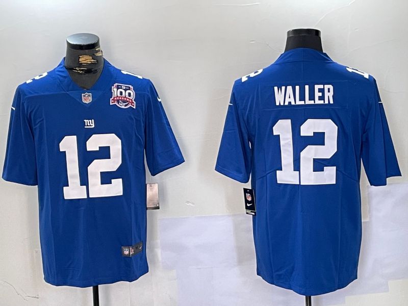 Men New York Giants #12 Waller Blue 2024 Nike Vapor Limited NFL Jersey style 1->new york giants->NFL Jersey